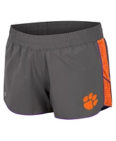 Women's Colosseum Gray Clemson Tigers Pull The Switch Running Shorts