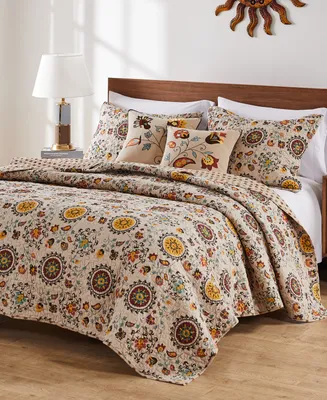 Greenland Home Fashions Andorra Cotton Reversible 5 Piece Quilt Set