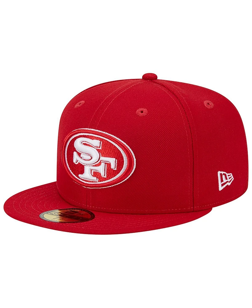 Men's New Era Scarlet San Francisco 49ers Super Bowl Xxix Main Patch 59FIFTY Fitted Hat