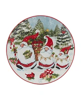 Certified International Christmas Gnomes 9" Dessert Plates Set of 4, Service for 4