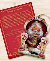 Designocracy Santa Checking his List Christmas Wooden Ornaments Holiday Decor J. Mills-Price