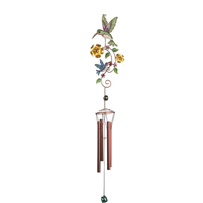 Fc Design 34" Long Hummingbird with Flower Suncatcher Wind Chime Home Decor Perfect Gift for House Warming, Holidays and Birthdays