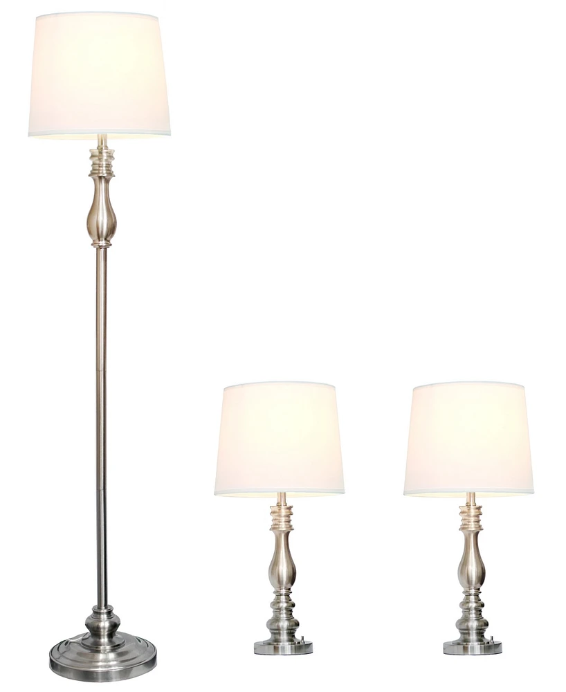 Lalia Home Morocco Classic 3 Piece Metal Lamp Set