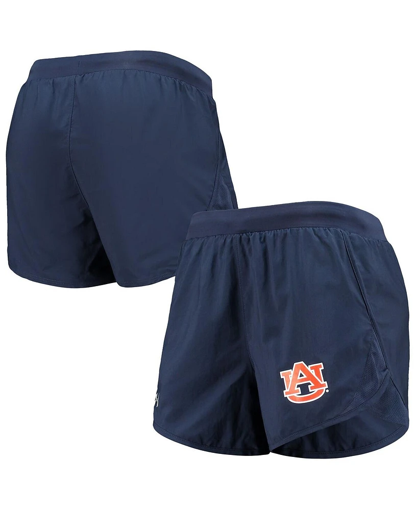 Women's Under Armour Navy Auburn Tigers Fly By Run 2.0 Performance Shorts
