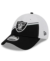 Men's New Era White, Black Las Vegas Raiders 2023 Sideline 9FORTY Adjustable Hat