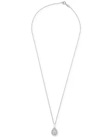 Diamond Teardrop 18" Pendant Necklace (1/4 ct. t.w.) in Sterling Silver, Created for Macy's