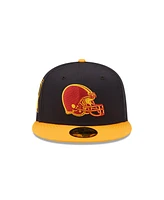 Men's New Era Navy, Gold Cleveland Browns 60th Anniversary 59FIFTY Fitted Hat