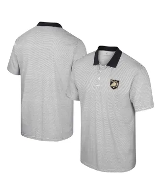 Men's Colosseum White, Black Army Black Knights Print Stripe Polo Shirt