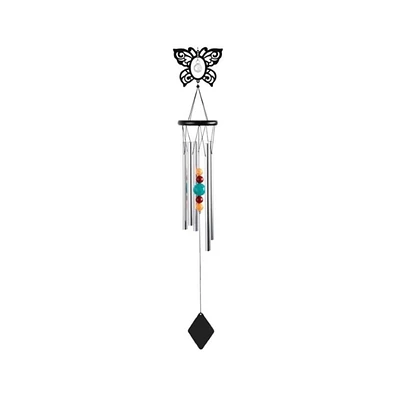 34" Long Metal Black Butterfly Chime
