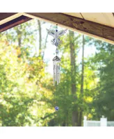 21" Long Blue Angel Pewter and Gem Wind Chime
