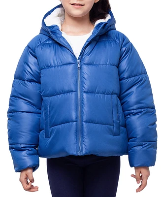 Rokka&Rolla Girls Heavyweight Puffer Jacket Sherpa Lined Bubble Coat