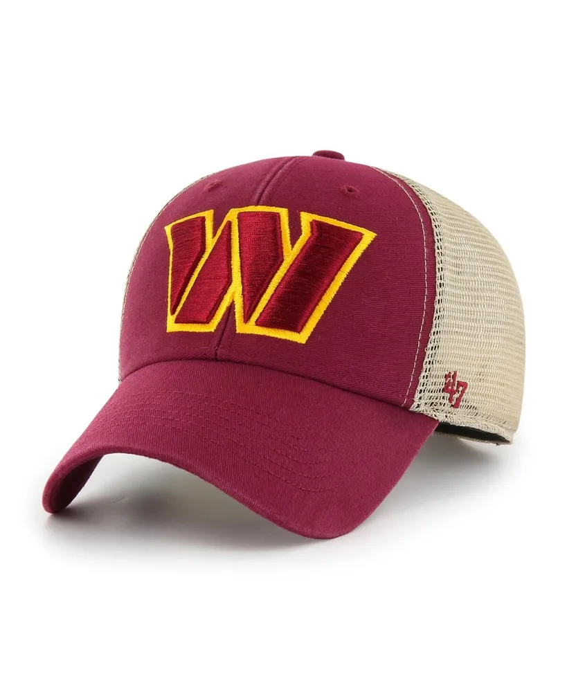 Men's '47 Brand Burgundy, Natural Washington Commanders Flagship Mvp Snapback Hat