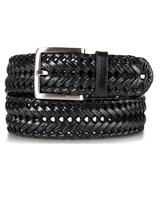 Nautica Men's Woven Leather Belt