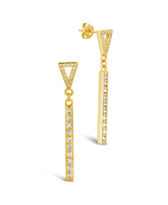 Sterling Forever Cubic Zirconia Kiki Drop Stud Earrings