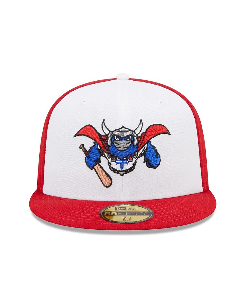 Men's New Era White, Red Tulsa Drillers Marvel x Minor League 59FIFTY Fitted Hat