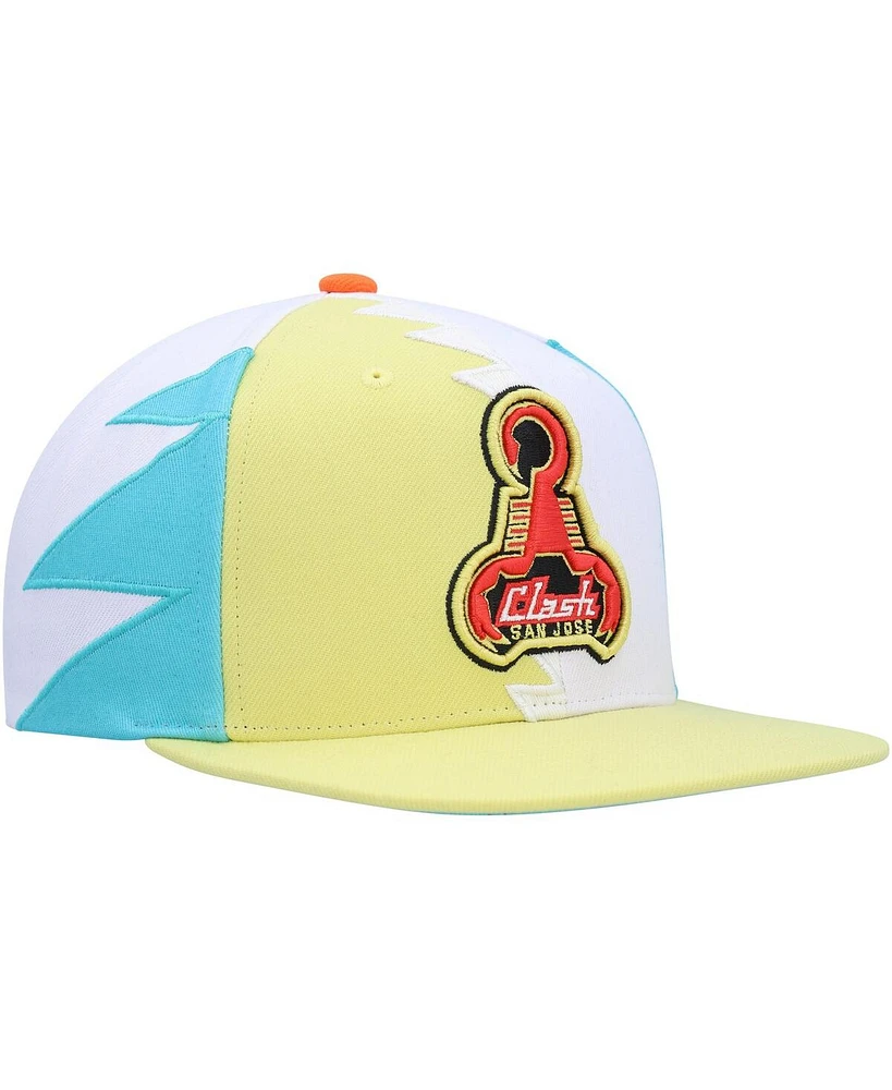 Men's Mitchell & Ness White San Jose Earthquakes Jersey Hook Snapback Hat