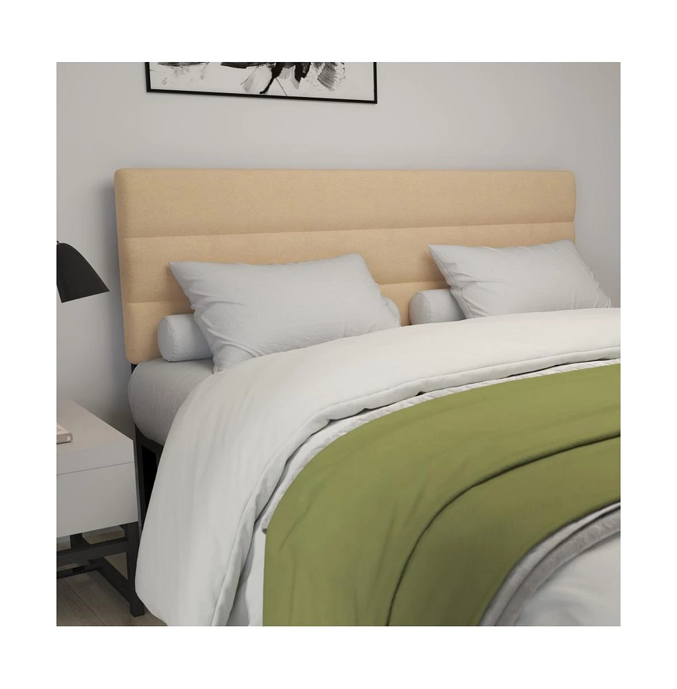 Merrick Lane Coppola King Headboard With Tufted Upholstery And Powder Coated Metal Frame