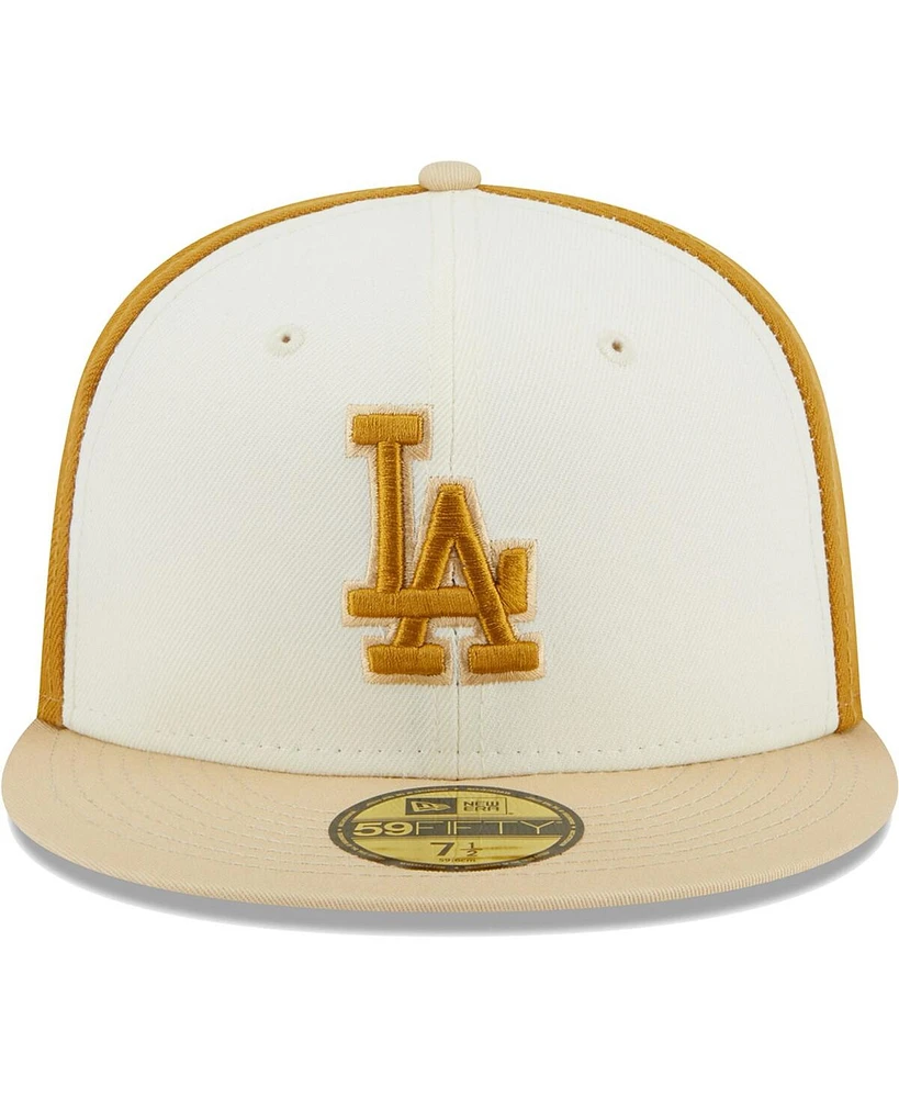 Men's New Era Cream, Gold Los Angeles Dodgers Chrome Anniversary 59FIFTY Fitted Hat