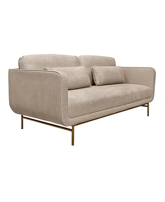 Armen Living Lilou 77" Polyester, Nylon with Metal Legs Sofa