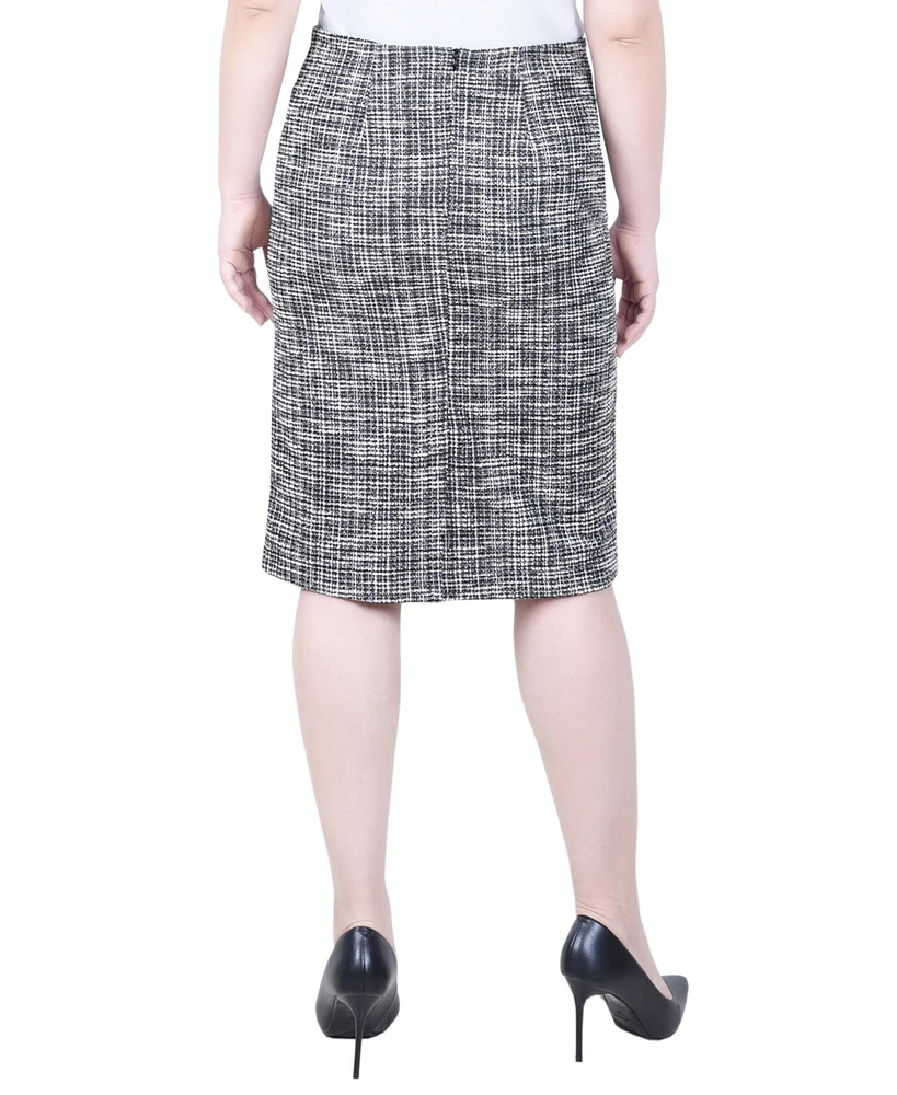 Ny Collection Petite Slim Tweed Double Knit Skirt