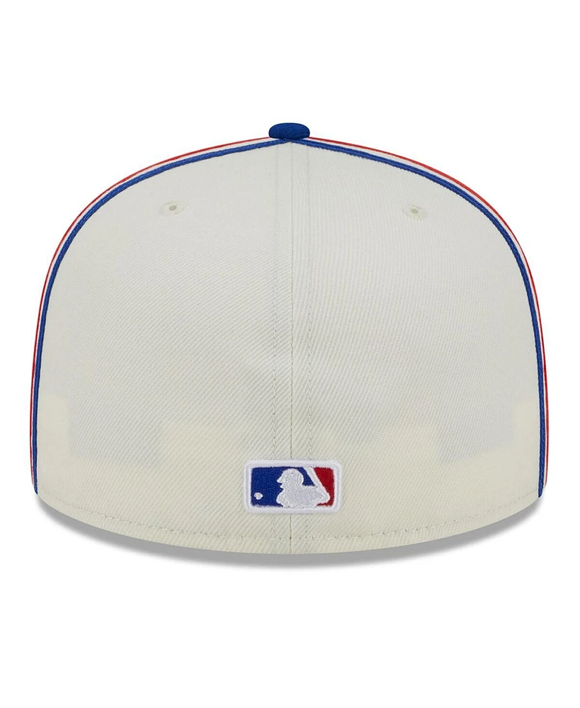 Men's New Era Cream, Royal Chicago Cubs Chrome Sutash 59FIFTY Fitted Hat