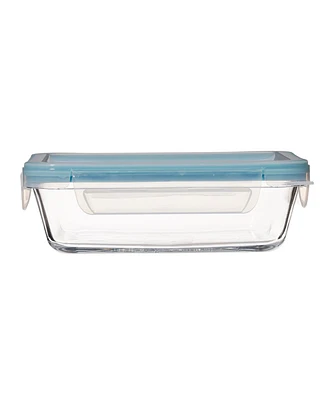 Anchor Hocking Glass 6 Cup Rectangle Food Storage with Truelock Locking Lid, 2 Piece Set