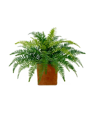 Nearly Natural 22" Artificial Fern Plant in Decorative Planter