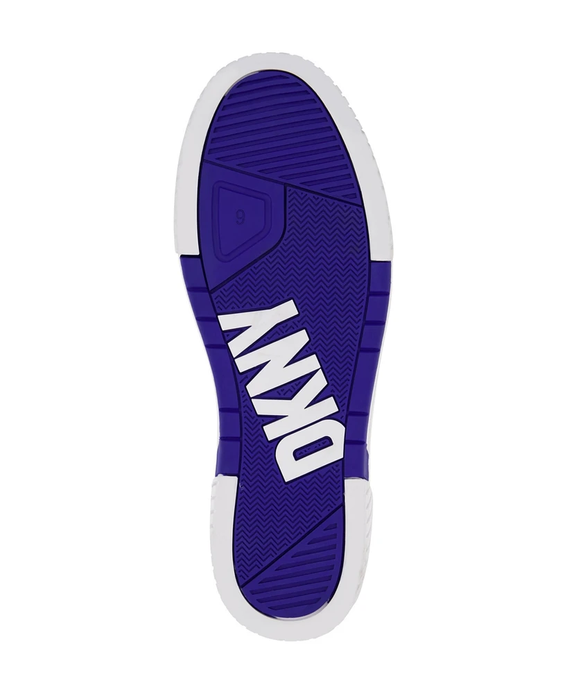 Dkny Men's Low Top Two Tone Branded Sole Lace Up Sneakers