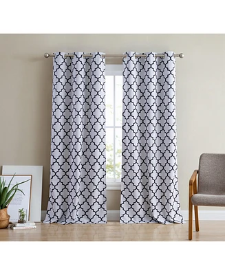 Hlc.me Lattice Print Drape Blackout Curtains Pattern - Weather Insulated Curtains