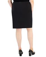 Tahari Asl Plus Slit-Front Zip-Back Pencil Skirt