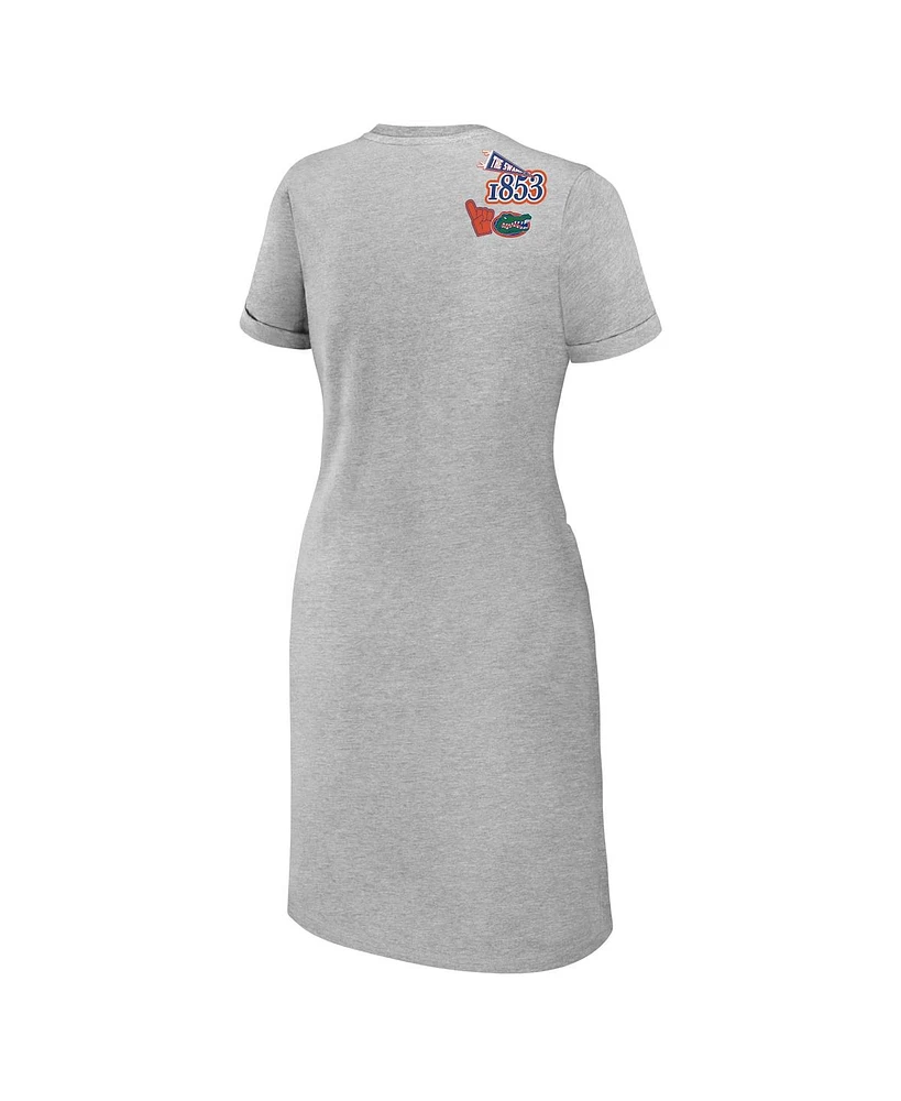 Women's Wear by Erin Andrews Heather Gray Florida Gators Knotted T-shirt Dress