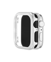 Anne Klein Women's Polished Silver-Tone Alloy Metal Protective Case designed for Apple Watch 44mm