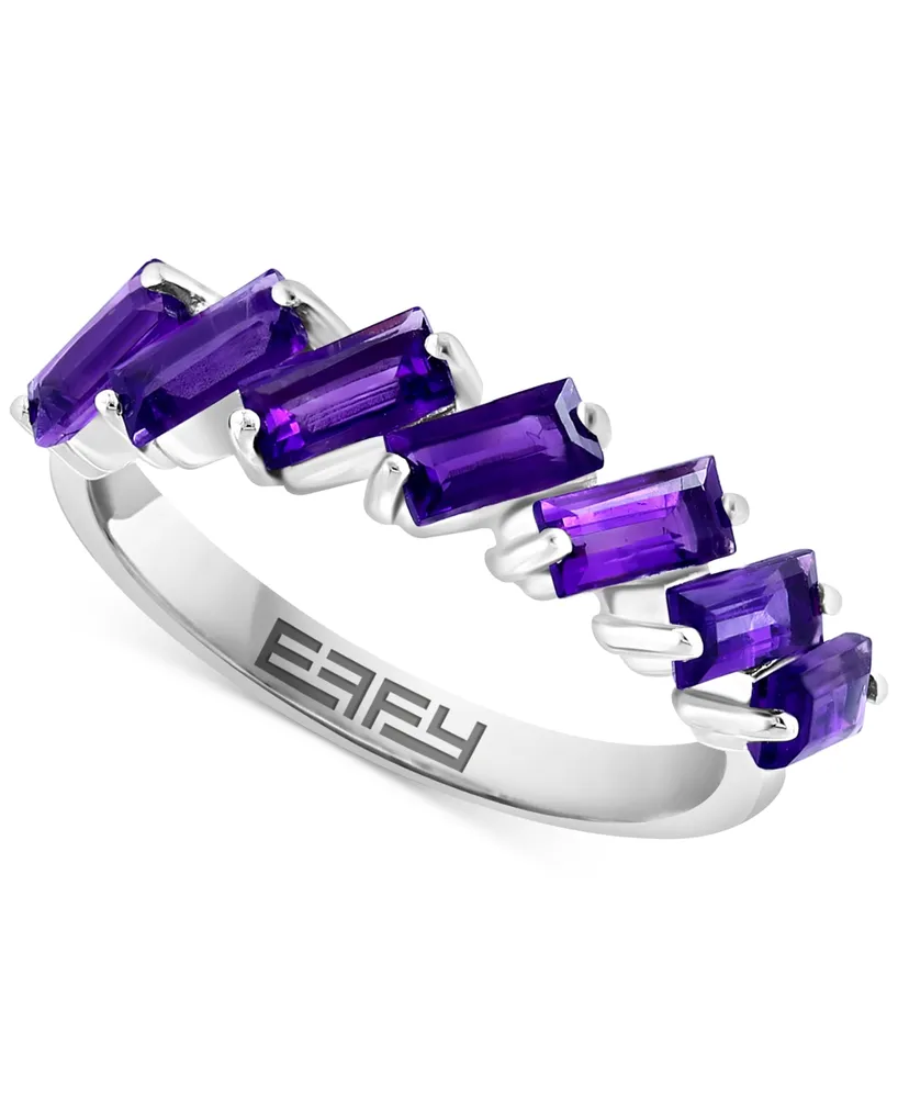Effy Peridot Emerald-Cut Statement Ring (1-1/2 ct. t.w.) Sterling Silver. (Also available Emerald, Multi-Gemstone, Garnet, Citrine, Blue