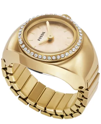 Fossil Women's Watch Ring Two-Hand Gold-Tone Stainless Steel 15mm