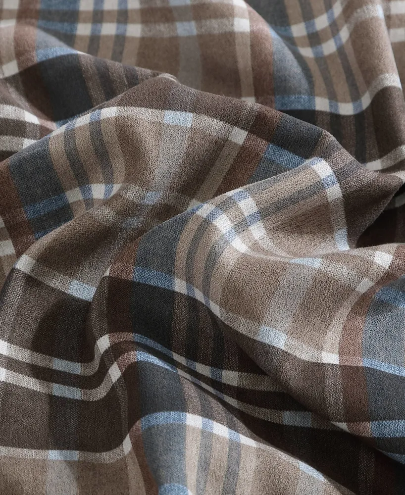 Closeout! Eddie Bauer Rugged Plaid Micro Suede Reversible Piece Duvet Cover Set