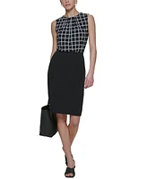 Calvin Klein Printed Pleat-Neck Blouse, Regular and Petite Sizes