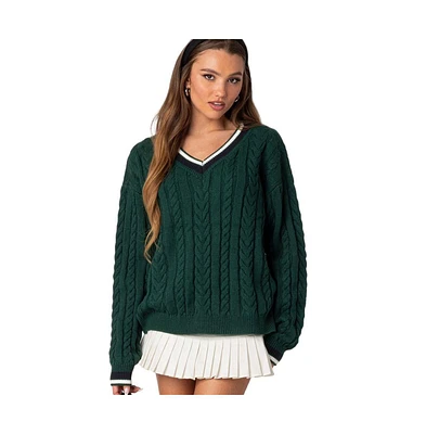 Women's Amoret cable knit sweater