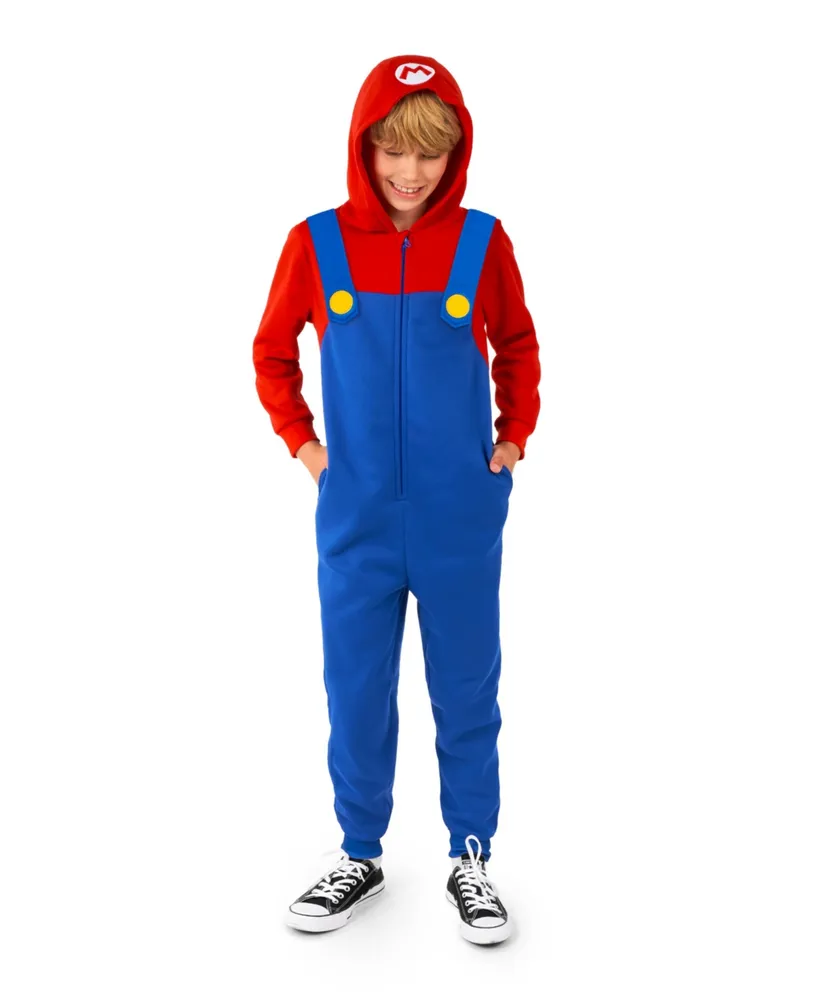 OppoSuits Little and Big Boys Mario Zip Up Onesie Outfit