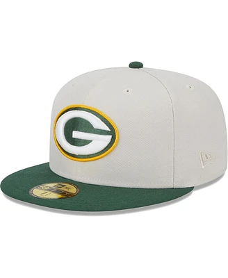 Men's New Era Khaki, Green Green Bay Packers Super Bowl Champions Patch 59FIFTY Fitted Hat