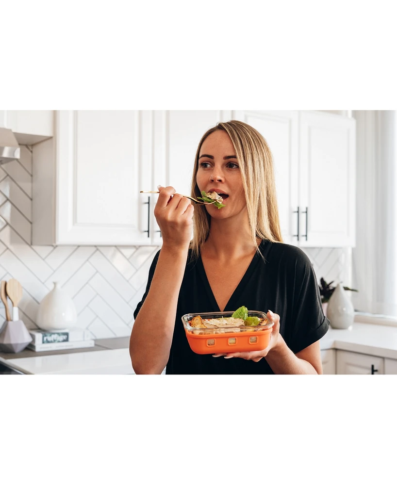 Genicook 5 Pc Glass Container Set with Silicone Wrap
