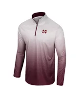 Men's Colosseum White, Maroon Mississippi State Bulldogs Laws of Physics Quarter-Zip Windshirt