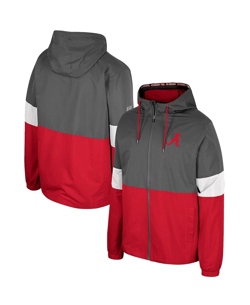 Men's Colosseum Charcoal Alabama Crimson Tide Miles Full-Zip Jacket