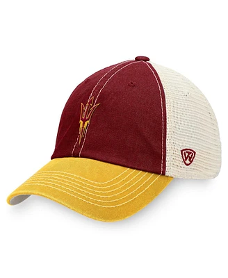 Men's Top of the World Maroon, Gold Arizona State Sun Devils Off-road Trucker Snapback Hat