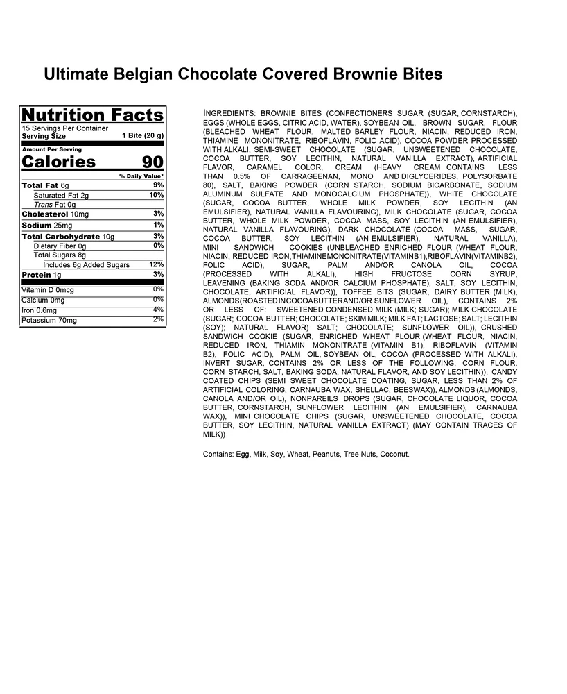 Chocolate Covered Company Assorted Belgian Chocolate Covered Brownie Bites