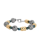2028 Green Glass Acrylic Bead Link Bracelet