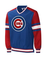Men's Starter Royal Chicago Cubs Yardline V-Neck Pullover Windbreaker