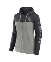 Women's Fanatics Heather Charcoal, Gray Chicago White Sox City Ties Hoodie Full-Zip Sweatshirt