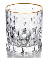 Lorren Home Trends Marilyn Gold-Tone Double Old Fashion (Dof) Tumblers, Set of 4