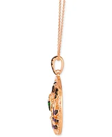 Le Vian Multi-Gemstone (1/2 ct. t.w.) & Diamond (1/2 ct. t.w.) Hummingbird Adjustable 20" Pendant Necklace in 14k Gold