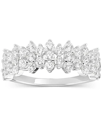 Giani Bernini Cubic Zirconia Horizontal Cluster Ring Sterling Silver, Created for Macy's